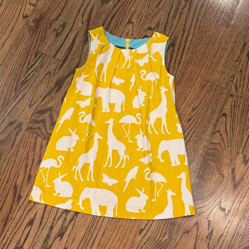 Yellow Animal Print Sleeveless Dress